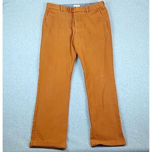 Gustin Duck Canvas Chino Pants Straight Fit Button Fly Camel 36x33 Flat Front